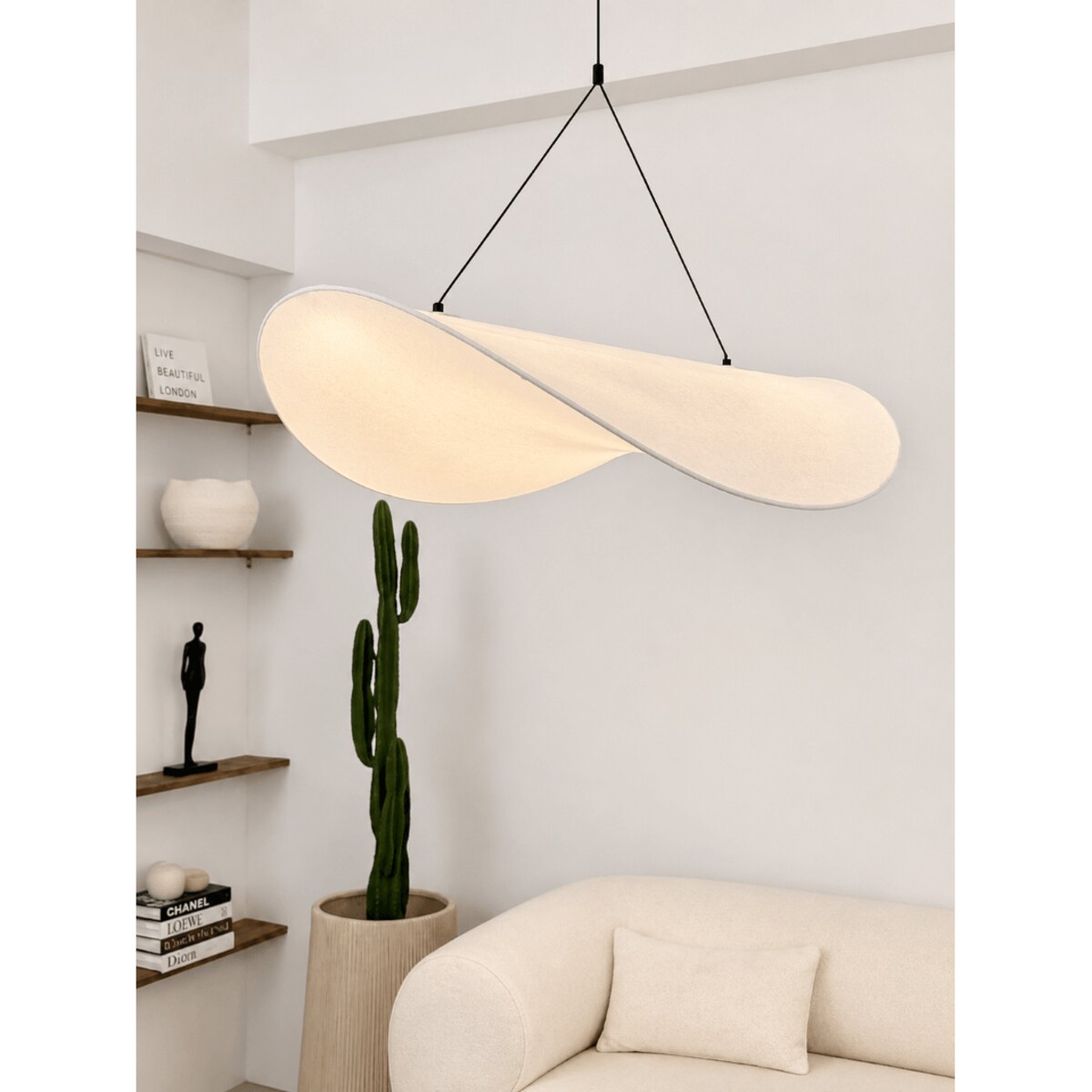 Lampa wisząca Hikari L biała Monnarita