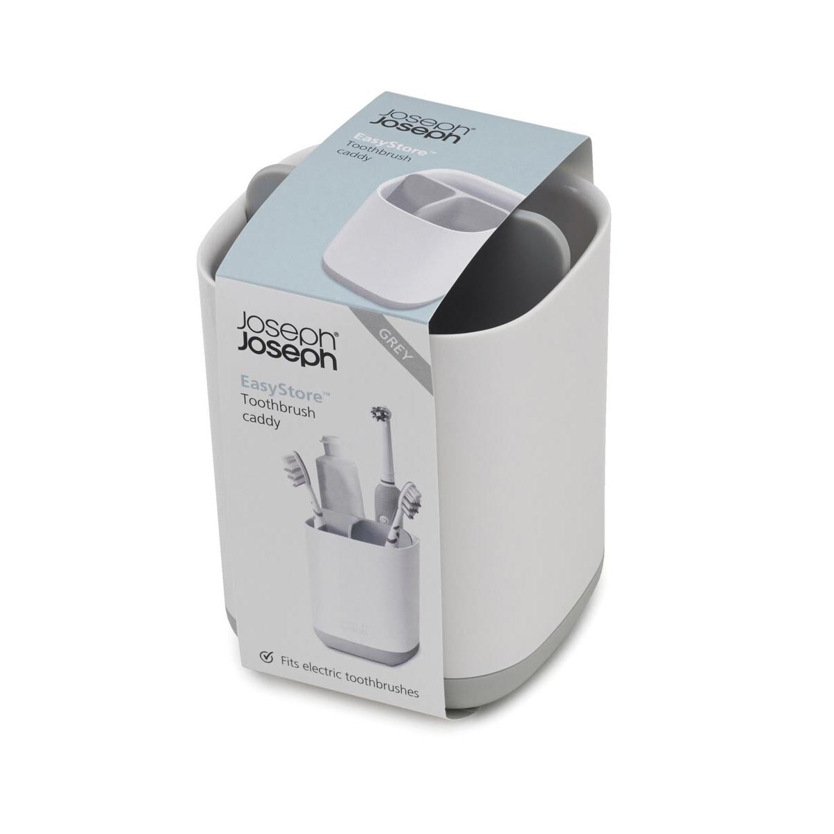 Organizer na szczoteczki do zębów mały szary EasyStore, 8.4 x 8.4 x 12.7 cm, Joseph Joseph