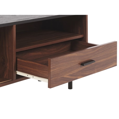Szafka RTV ciemne drewno z czarnym JOSE