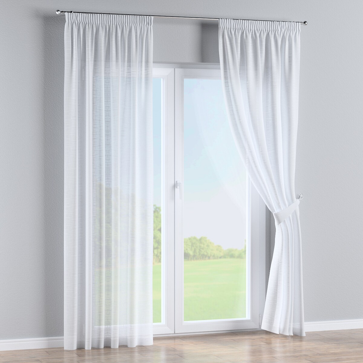 Zasłona na taśmie marszczącej 1 szt. 130x260 prześwitujący biały