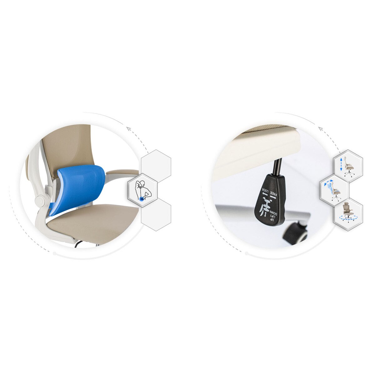 Fotel biurowy ZEO obrotowy beżowy