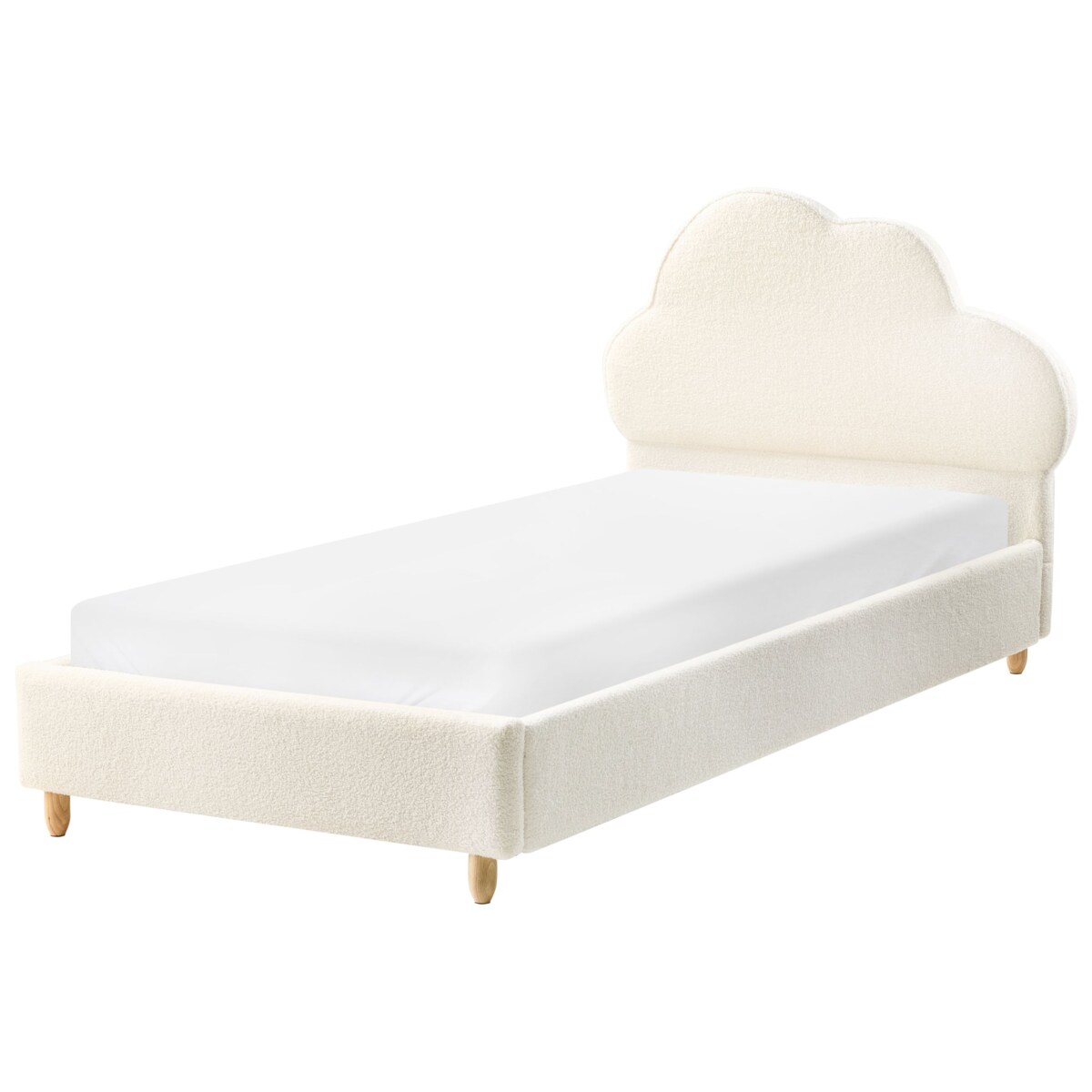 Łóżko dziecięce Chmurka Boucle BELLEVUE 90 x 200 cm Złamana biel