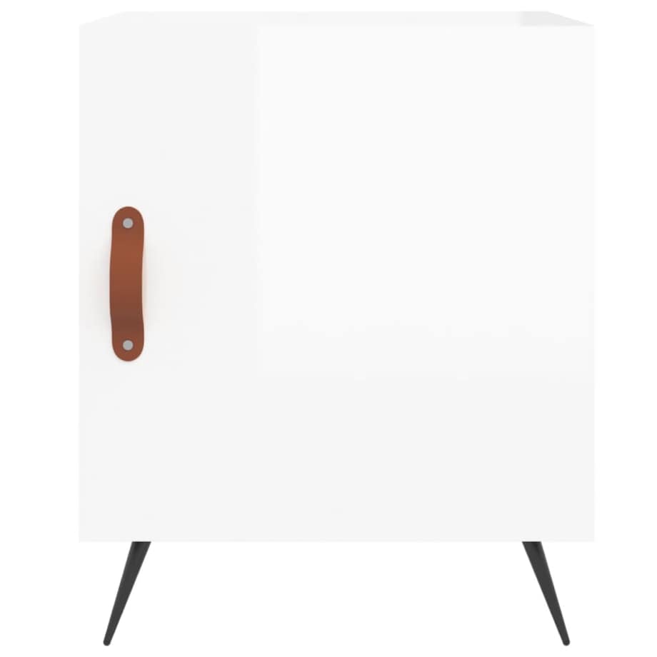 vidaXL Szafki nocne, 2 szt., białe z połyskiem, 40x40x50 cm