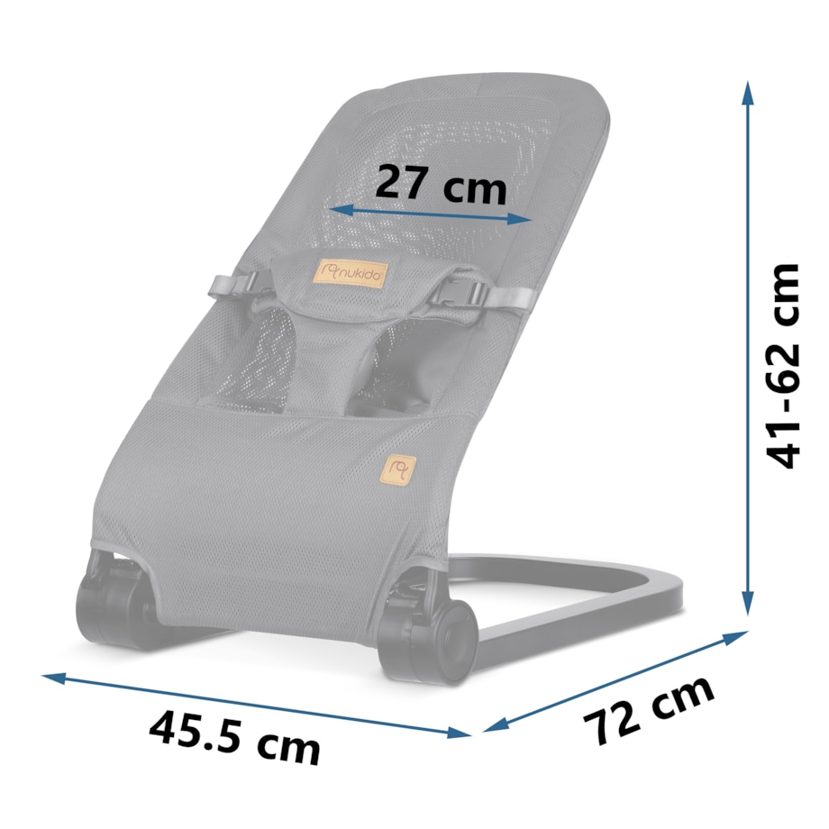 Leżaczek bujany z zabawkami składany bujaczek kołyska Nukido