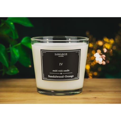 Świeca Zapachowa Sojowa No4 /70h/ Pomarańcza Drzewo Sandałowe 800g