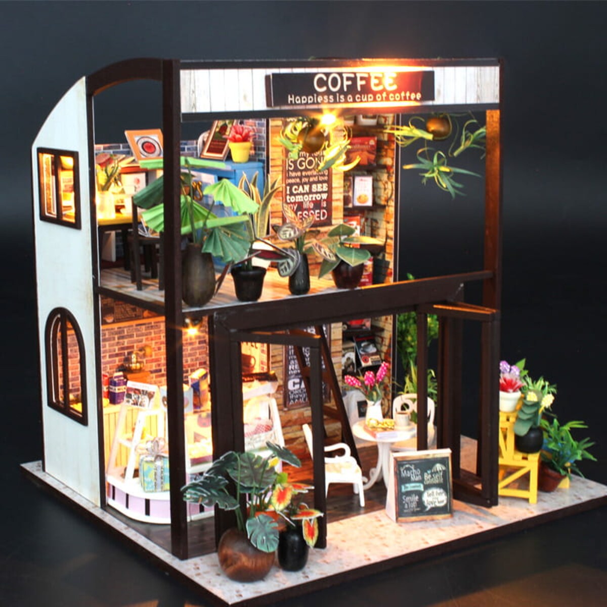 Miniaturowy domek - Kawa o poranku