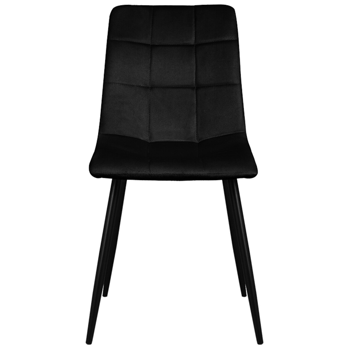 Krzesło tapicerowane czarne welurowe pikowane do salonu jadalni