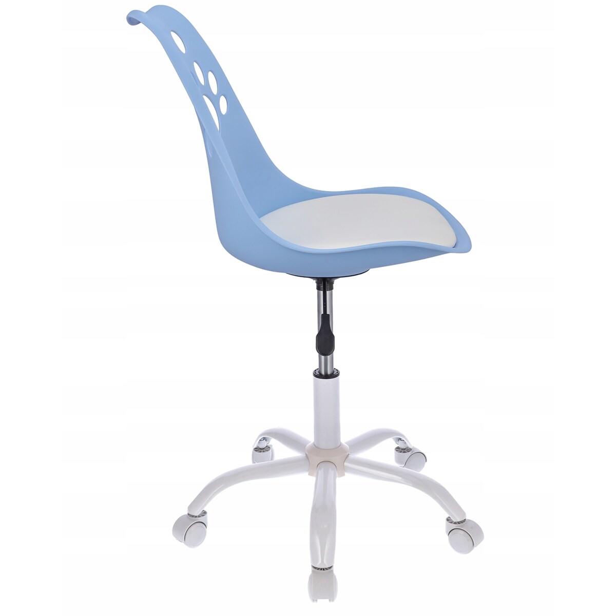 Krzesło plastikowe obrotowe biurowe JOY niebiesko-białe