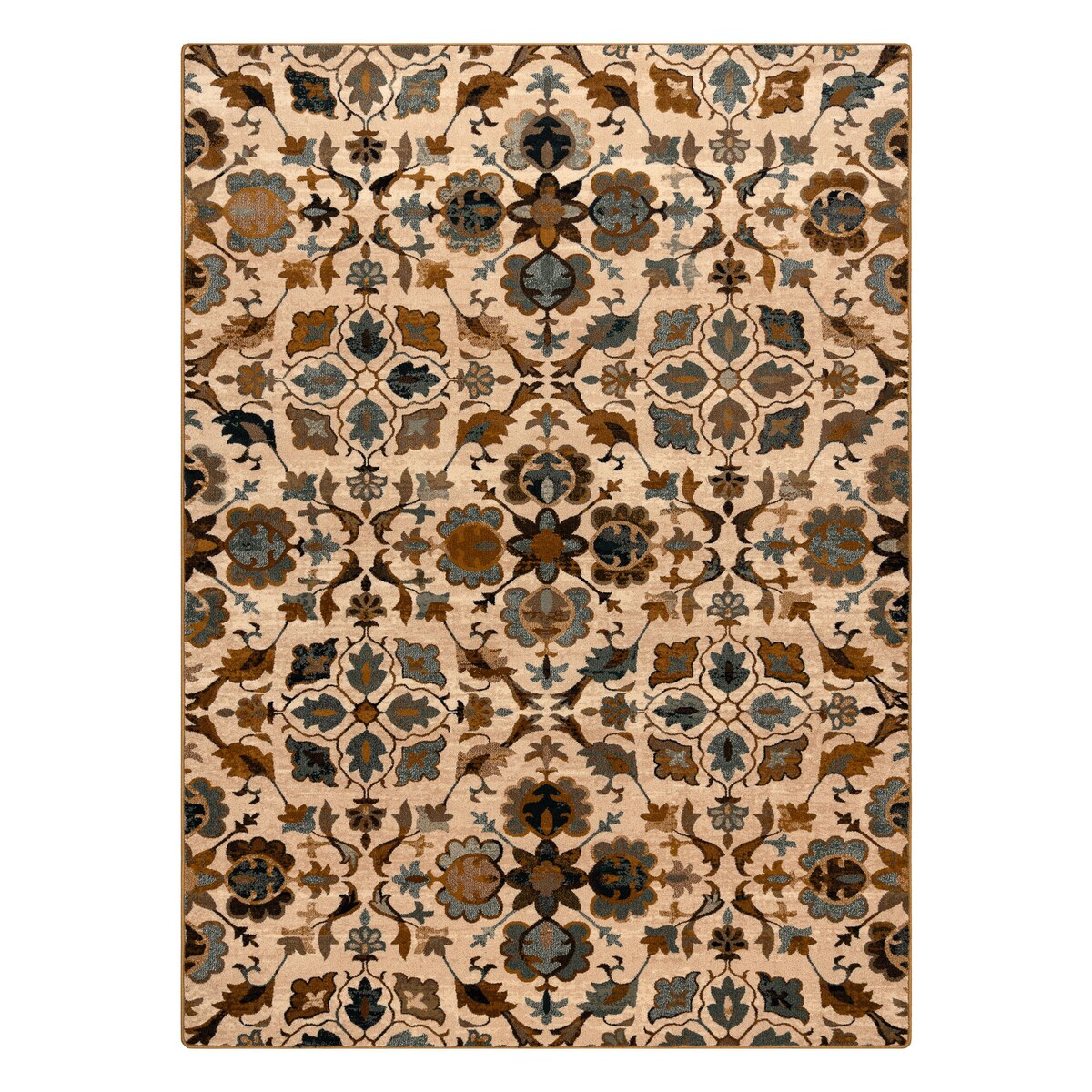 Dywan wełniany OMEGA AMALFI kwiaty kamel 170x235 cm