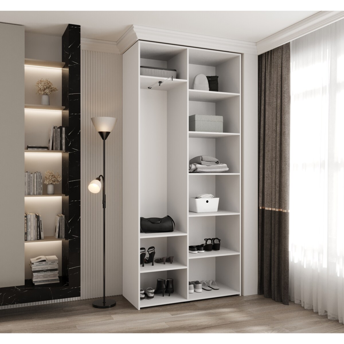 Szafa dwudrzwiowa Como 4 110 gł.40 biały+czarny