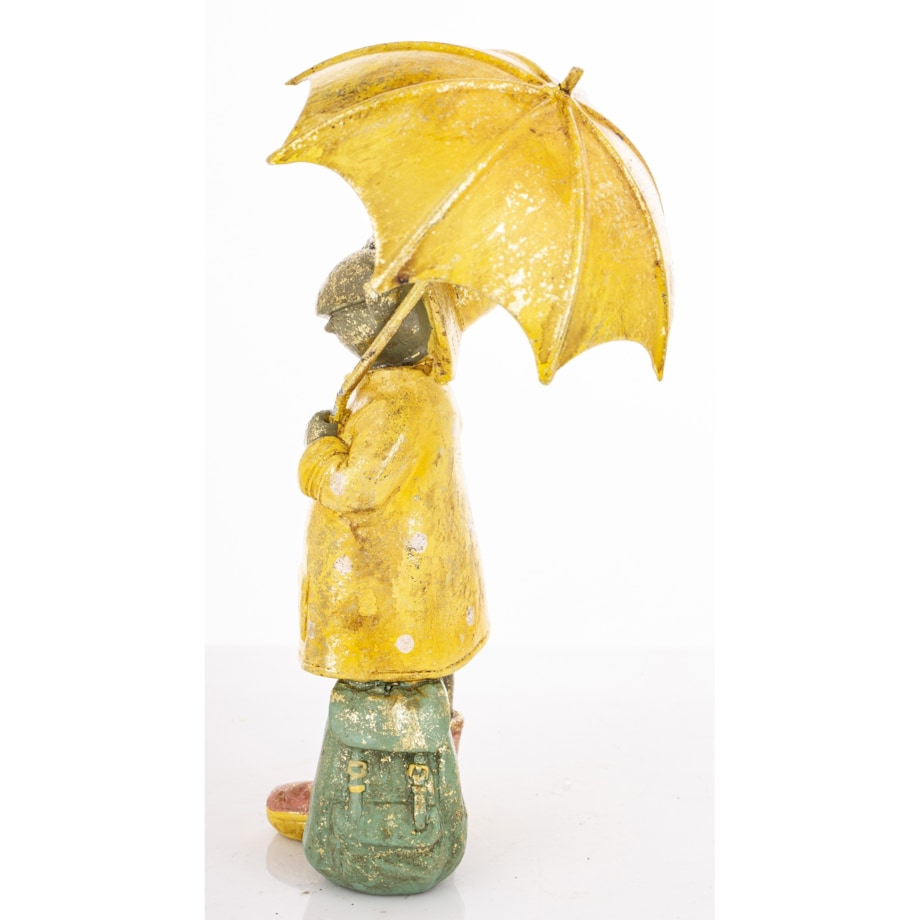 Dekoracja - żabka pod parasolem 19x9,5x9,5 cm ANITA żółta