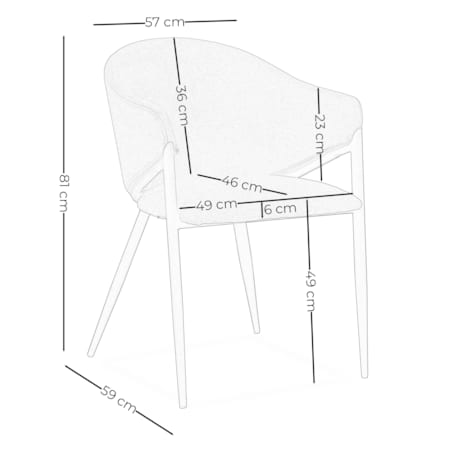 Krzesło tapicerowane do salonu boucle GLAMOUR ciemnobeżowe