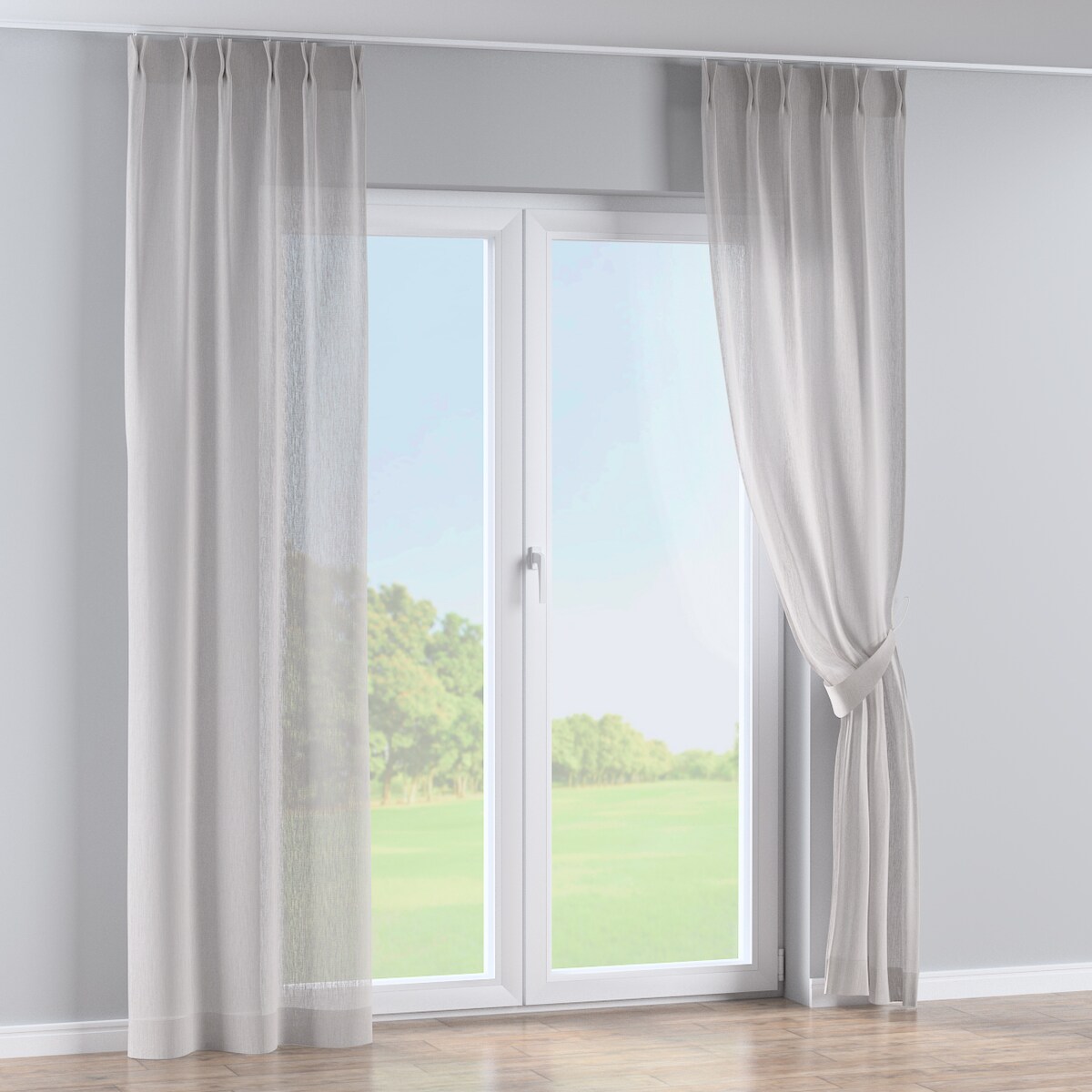 Zasłona na haczykach flex podwójnych 130x245 ecru