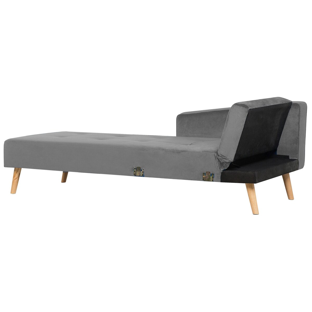 Narożnik welurowy prawostronny rozkładany szary VADSO