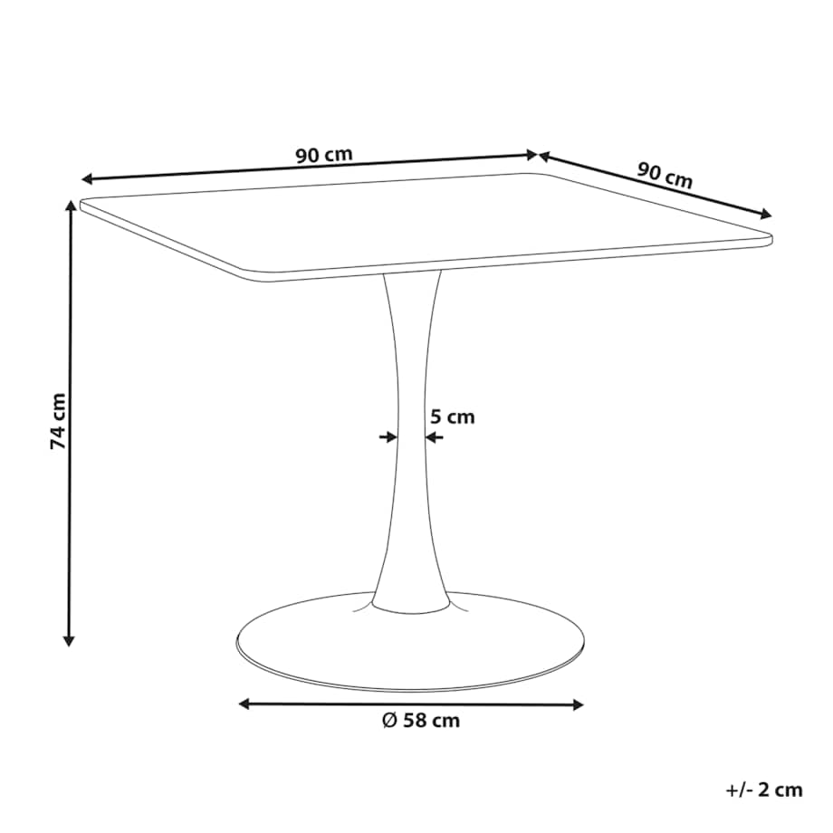 Stół do jadalni BOCA Jesion jasny 90 cm 90 cm