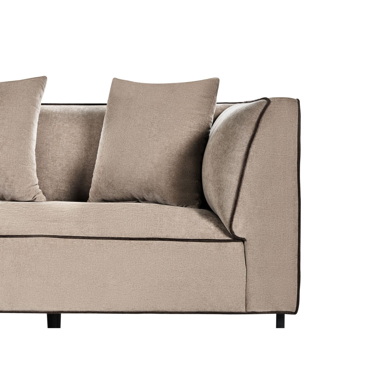 Narożnik dla 3 osób SATER Szenil Jasnobrązowy Lewostronny