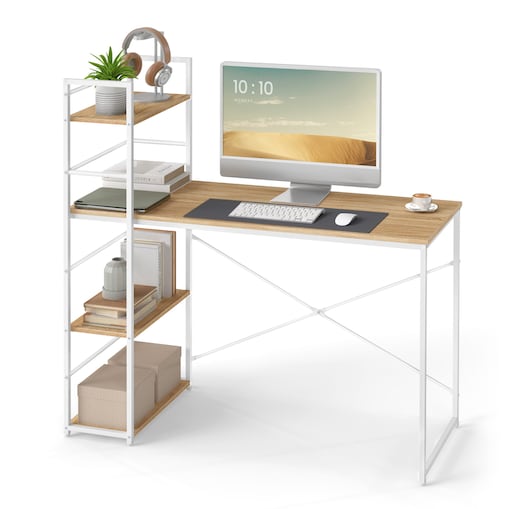 Biurko Komputerowe Max 4.0 Dąb Sonoma, Biały