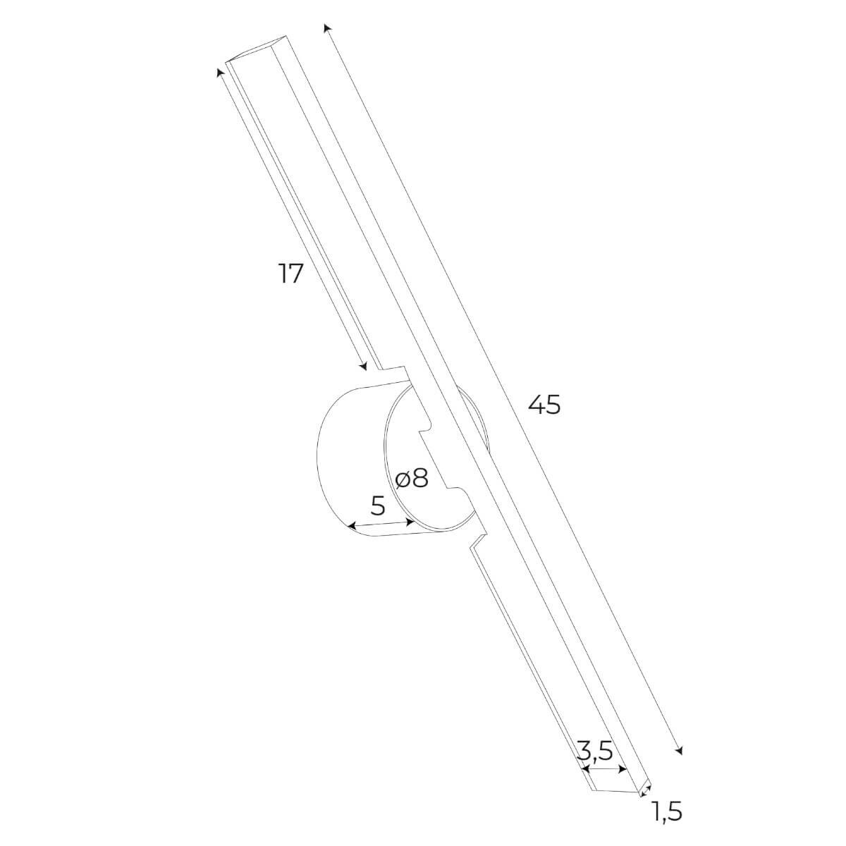 Przyścienna lampa listwa Merano W0348 Maxlight LED 10W 3000K do salonu czarny