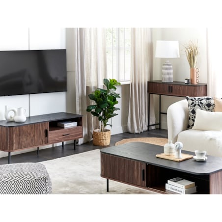 Konsola ciemne drewno z czarnym JOSE