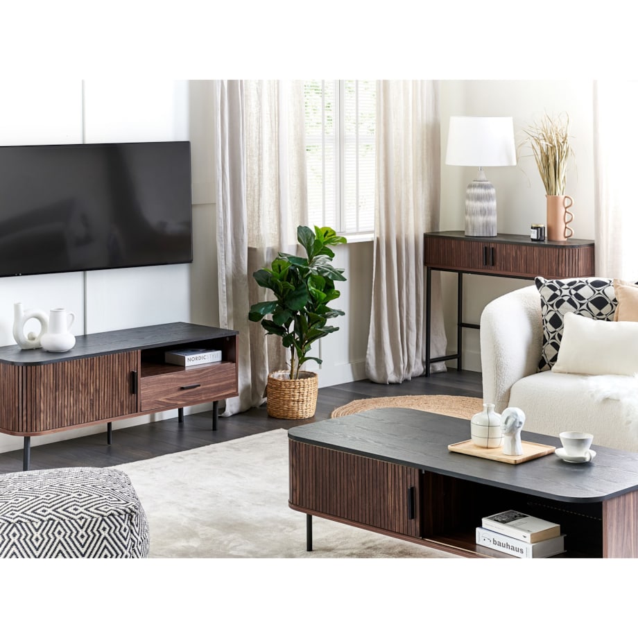 Konsola ciemne drewno z czarnym JOSE