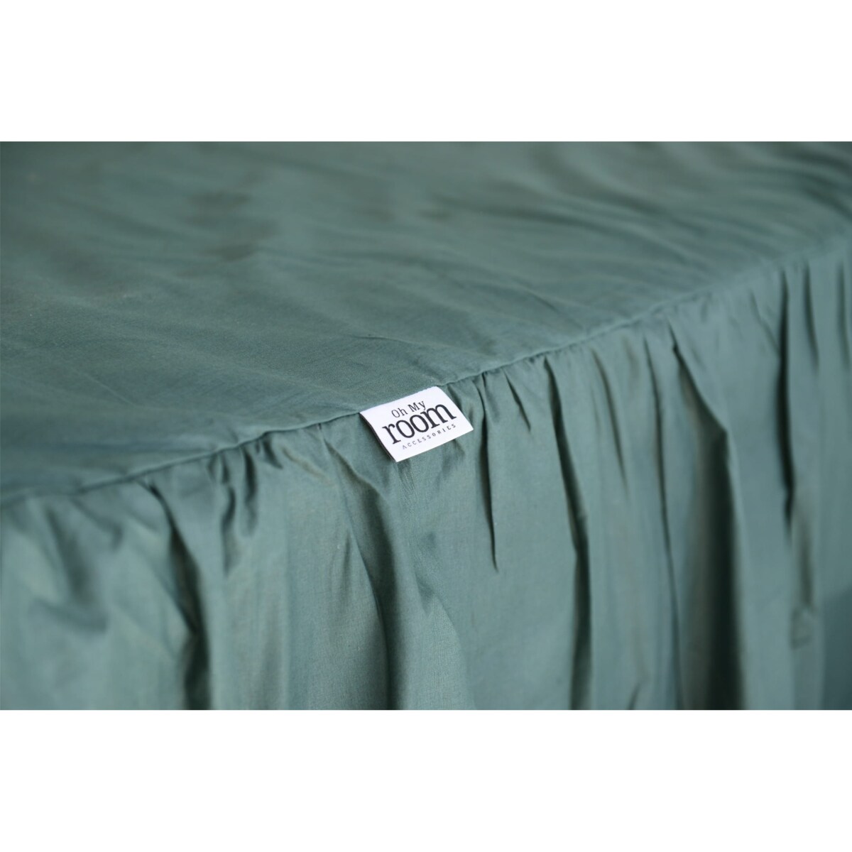 Prześcieradło z falbanką - butelkowa zieleń 220/200