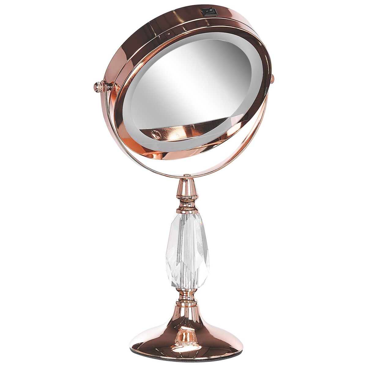 Lusterko kosmetyczne LED ø 18 cm różowe złoto MAURY