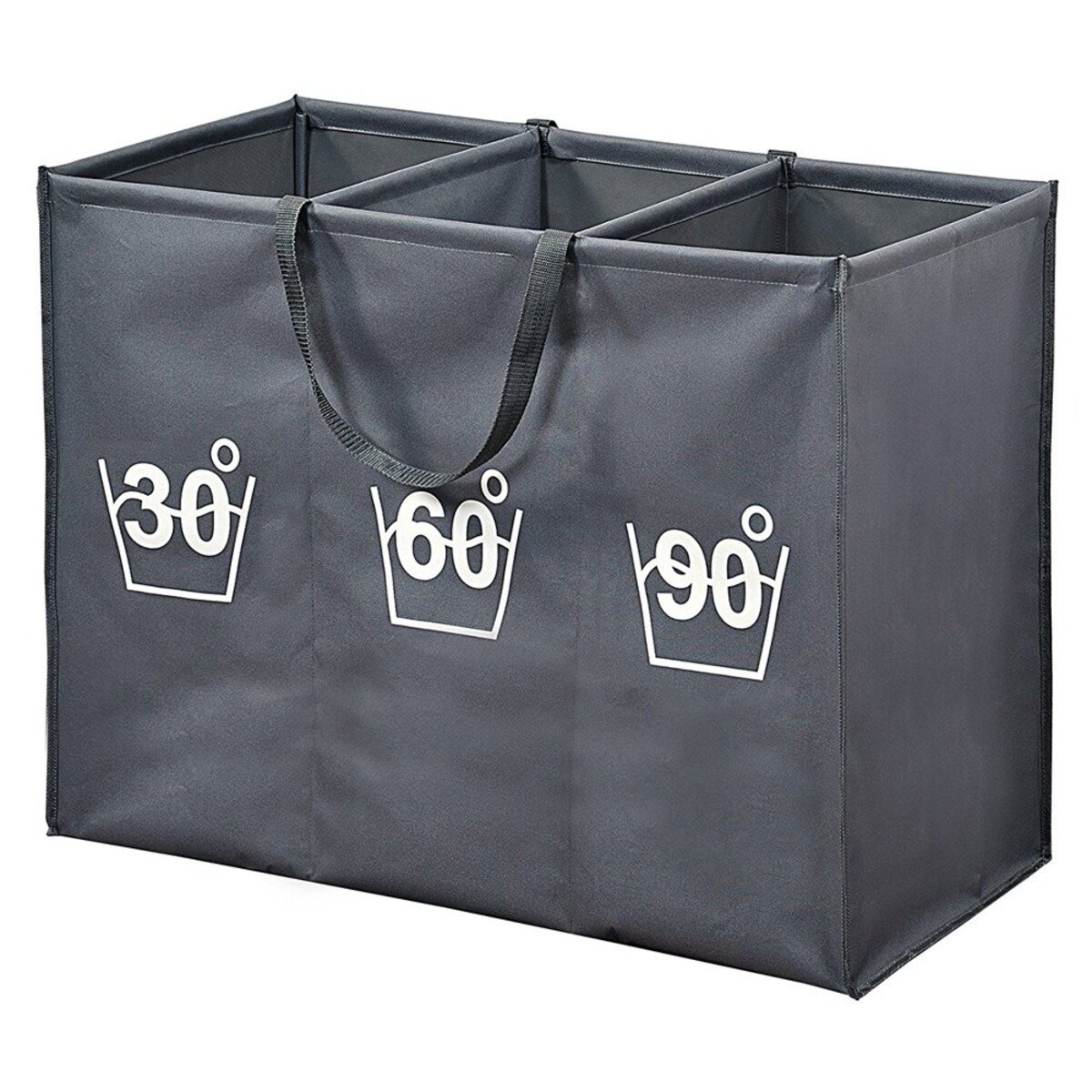 Składany kosz na pranie z przegródkami, duży kosz na pranie, kosz na pranie materiałowy, kosz łazienkowy, KESPER