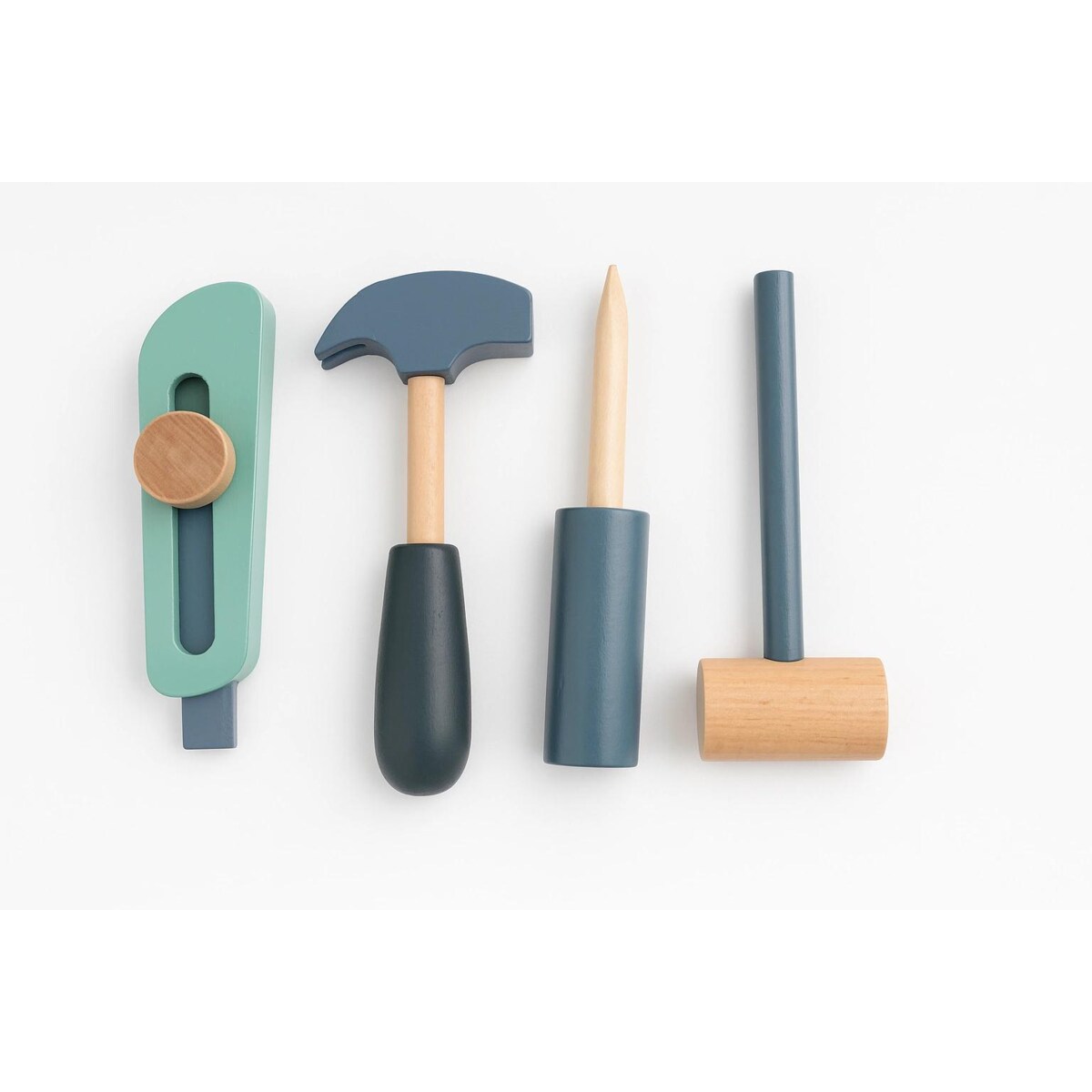 Drewniany warsztat dla dzieci z narzędziami – zestaw majsterkowicza Montessori 3+ z imadłem i akcesoriami