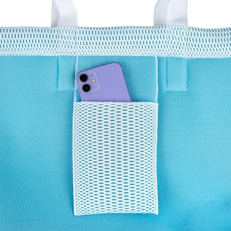 Torba na zakupy błękitna z białymi uchwytami 45×33 cm