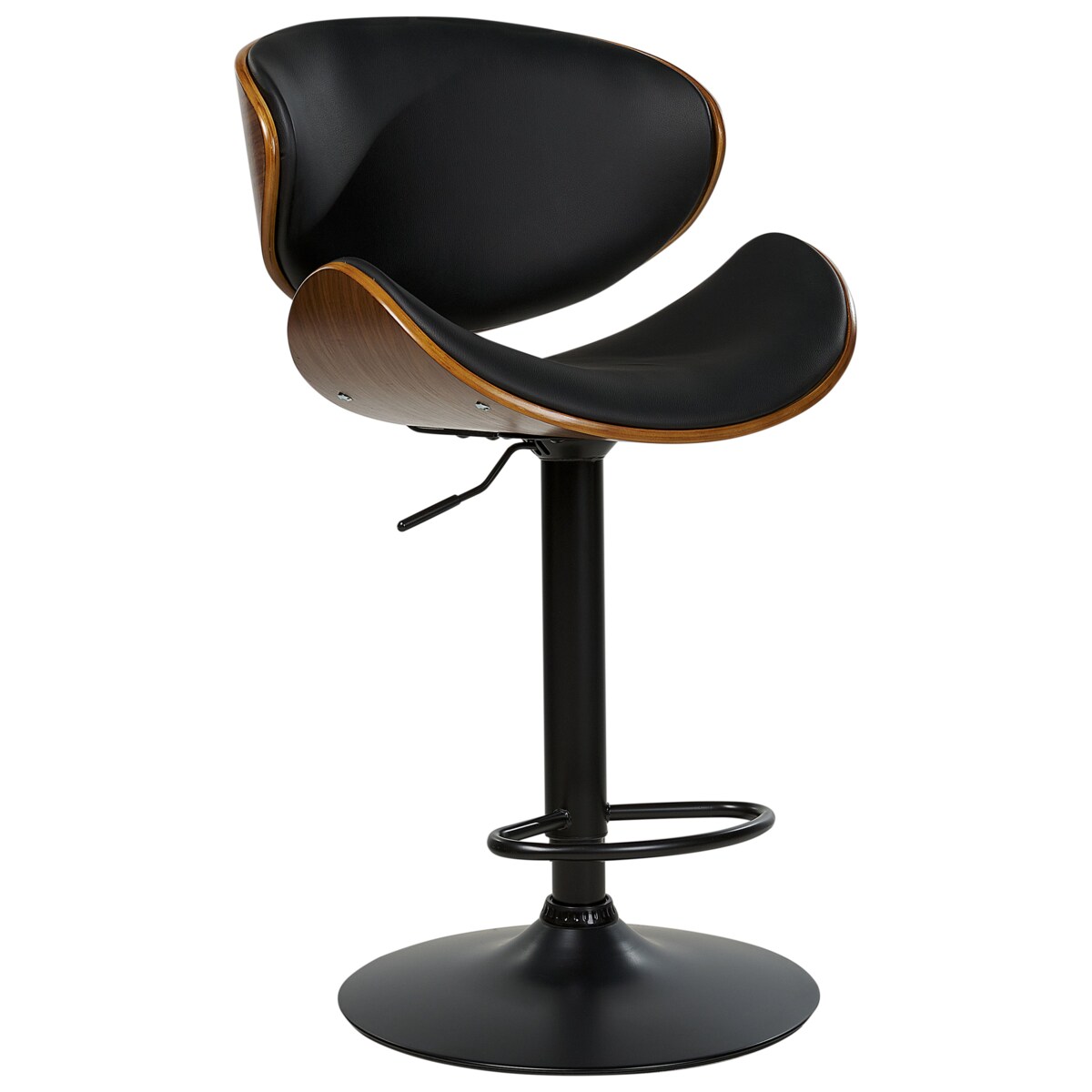 Zestaw 2 krzeseł barowych ROTTERDAM II Ekoskóra Obrotowy Czarny