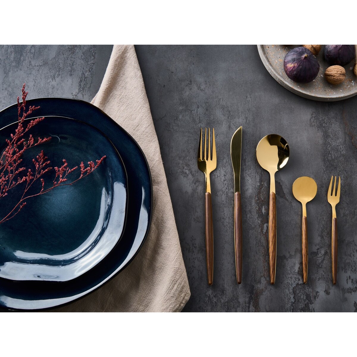 Zestaw sztućców 30 elementów GEMELLI Złoty