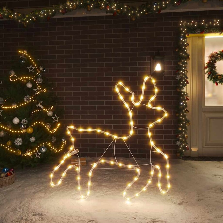 vidaXL Świąteczna dekoracja w kształcie renifera, 72 LED, ciepła biel