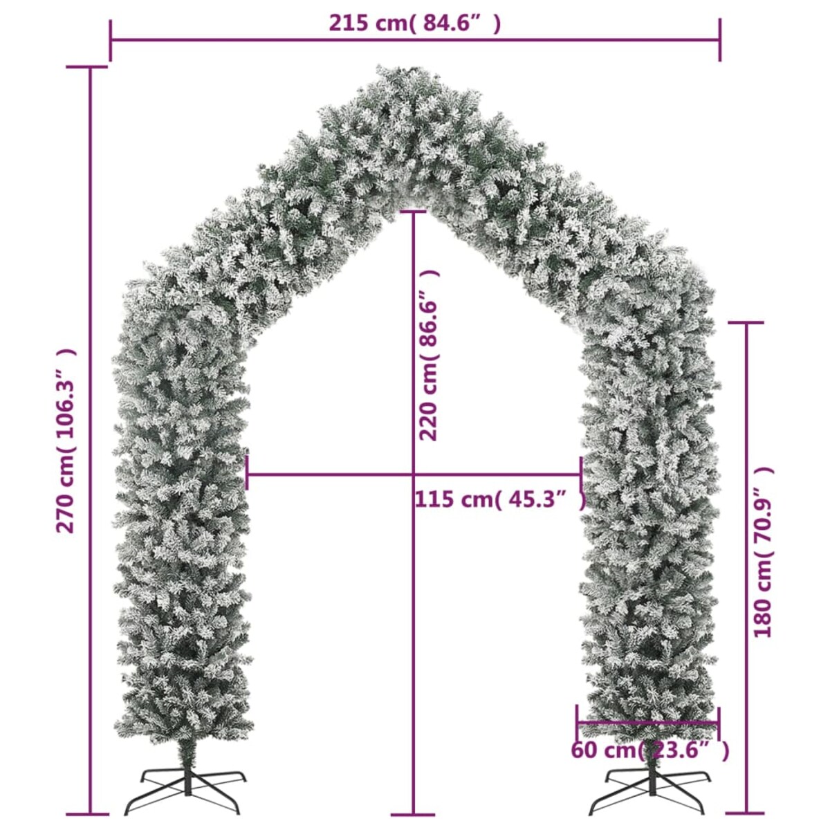 vidaXL Girlanda świąteczna flokowana sztucznym śniegiem, 270 cm
