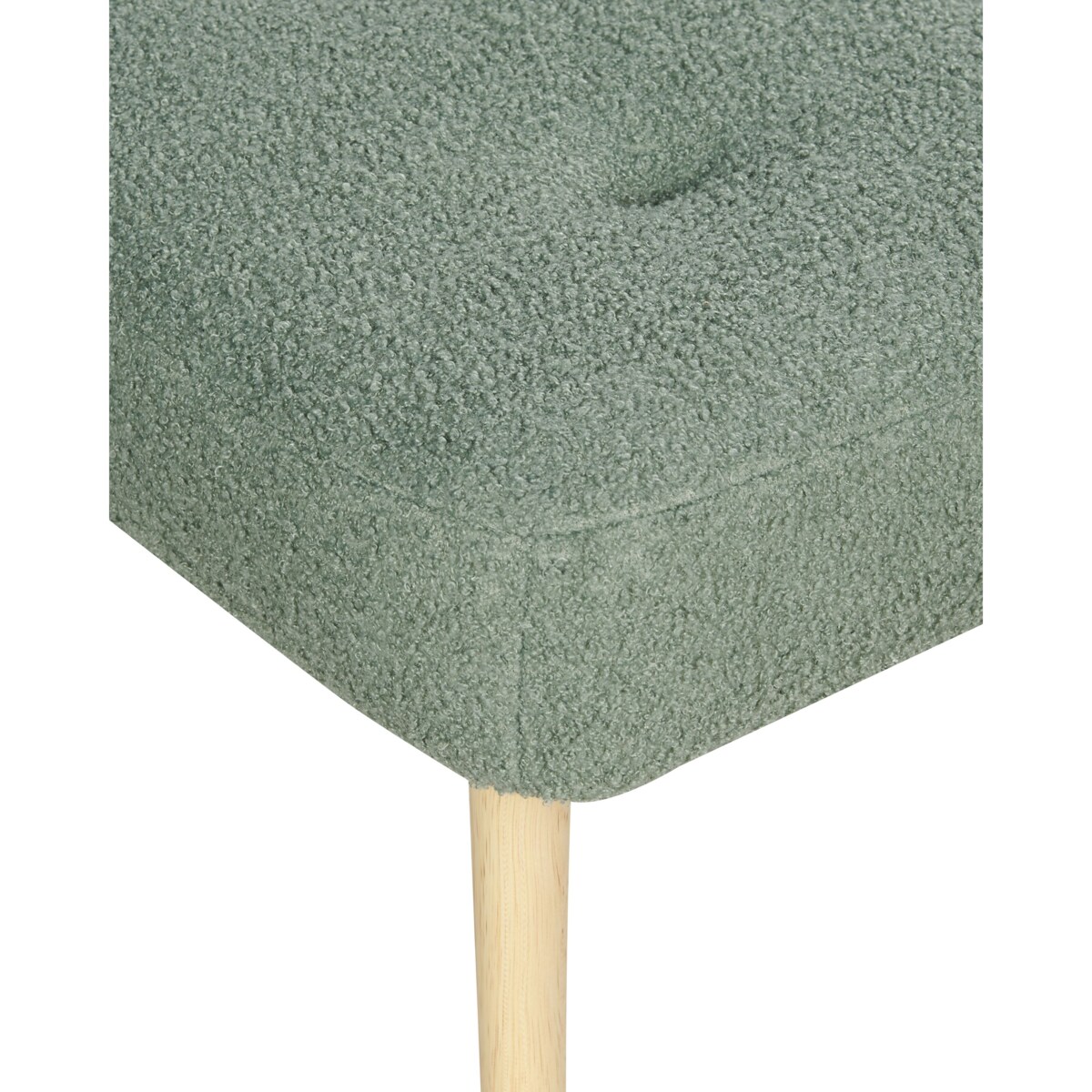 Fotel z podnóżkiem boucle jasnozielony VEJLE