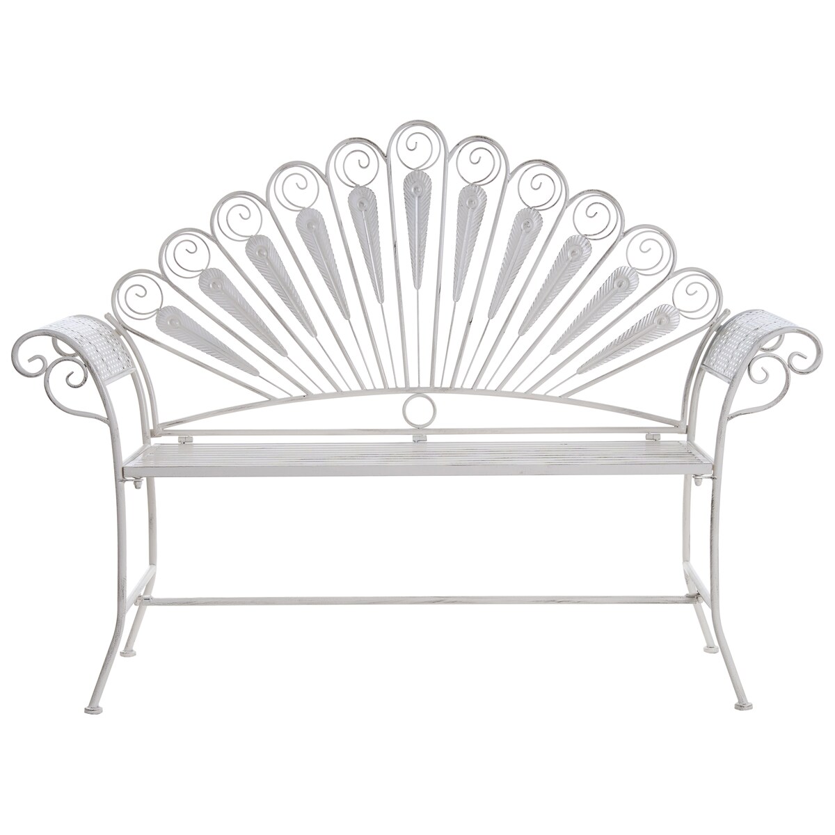 Ławka ogrodowa PAVIA 146 cm Metal Złamana biel