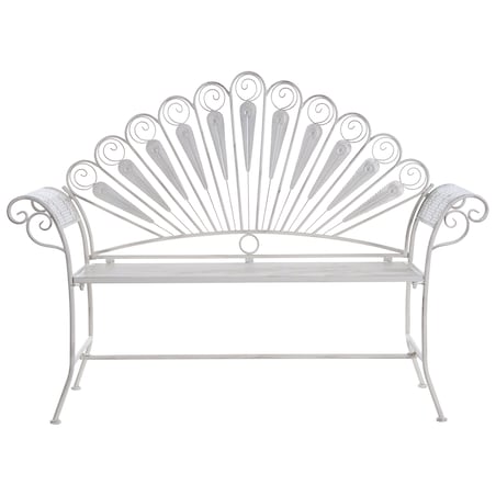Ławka ogrodowa PAVIA 146 cm Metal Złamana biel