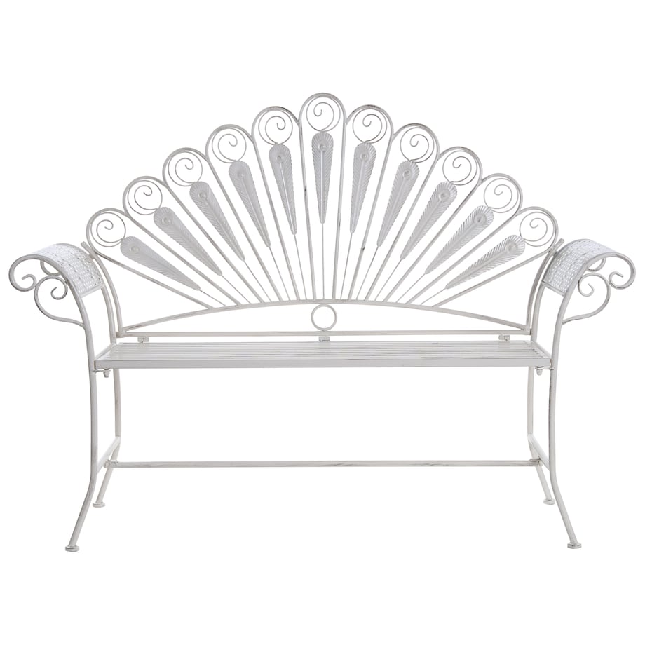Ławka ogrodowa PAVIA 146 cm Metal Złamana biel