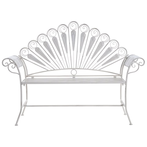 Ławka ogrodowa PAVIA 146 cm Metal Złamana biel