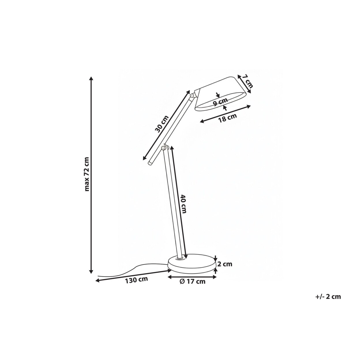 Lampa biurkowa LED LEONIS Ze ściemniaczem Czarny
