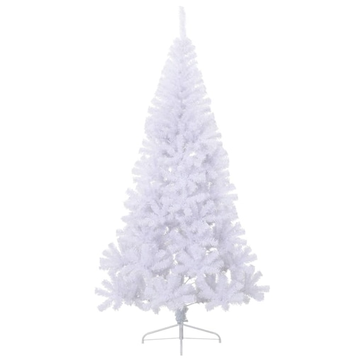vidaXL Sztuczna choinka, ze stojakiem, połówka, biała, 240 cm, PVC