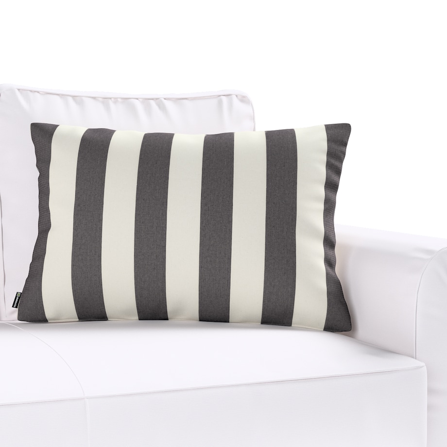 Poszewka Kinga na poduszkę prostokątną 47x28 biało-grafitowe pionowe pasy (5,5cm)