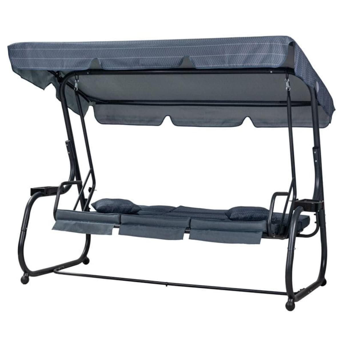 Grafitowa huśtawka ogrodowa z moskitierą Ines