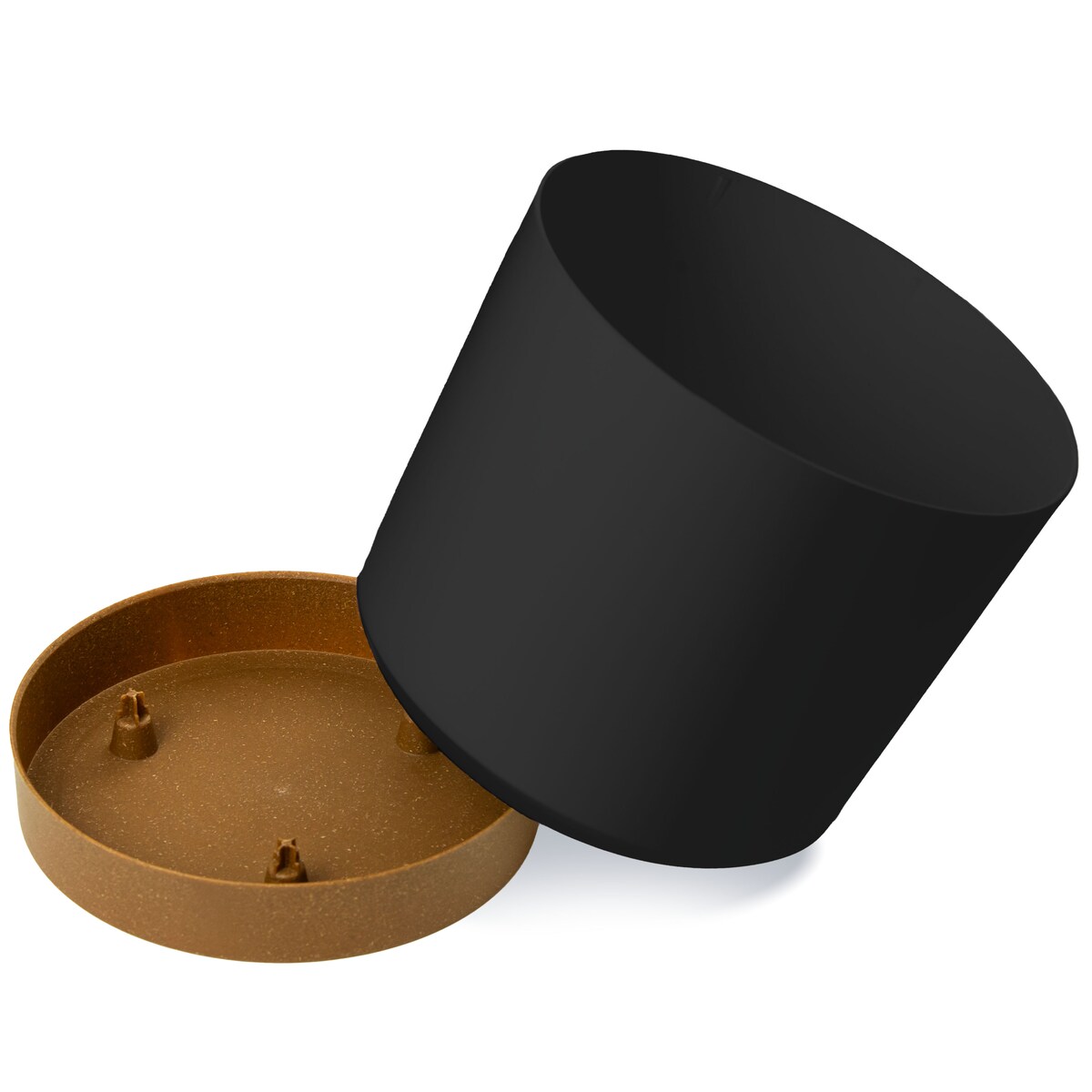 Doniczka Ogrodowa 39Cm Z Podstawką Do Domu Donica Plastikowa Antracyt