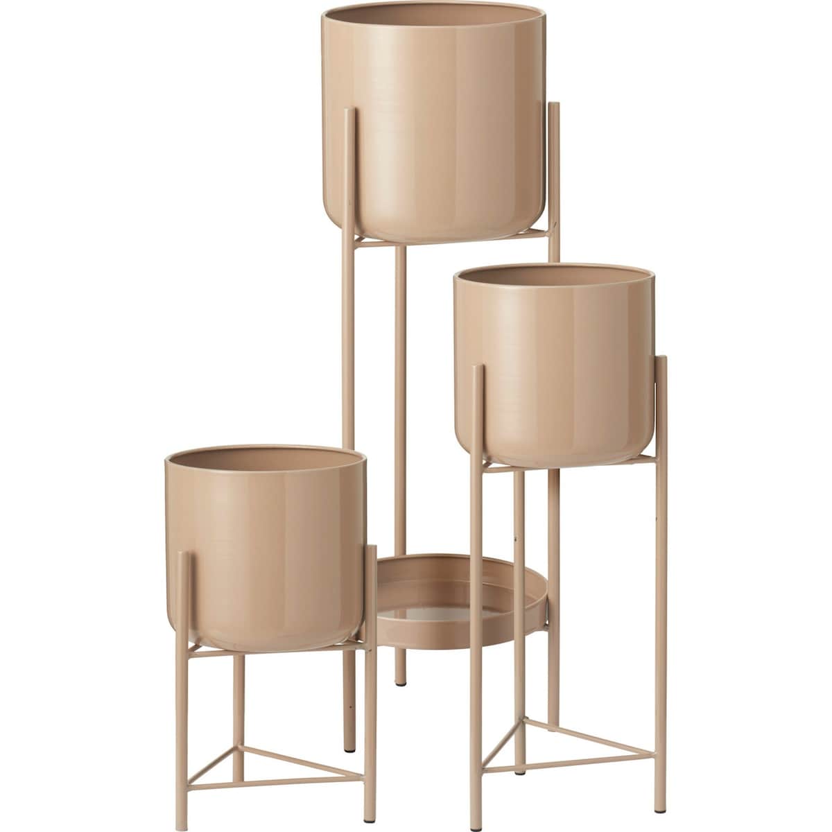 Kwietnik metalowy loftowy z 4 osłonkami 60/45/31x19/17x19/17 cm NARDO-2 beżowy