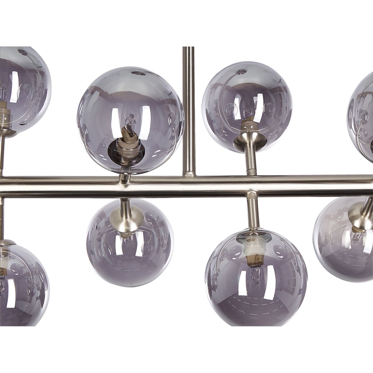 Lampa wisząca 10-punktowa metalowa srebrna RAMIS