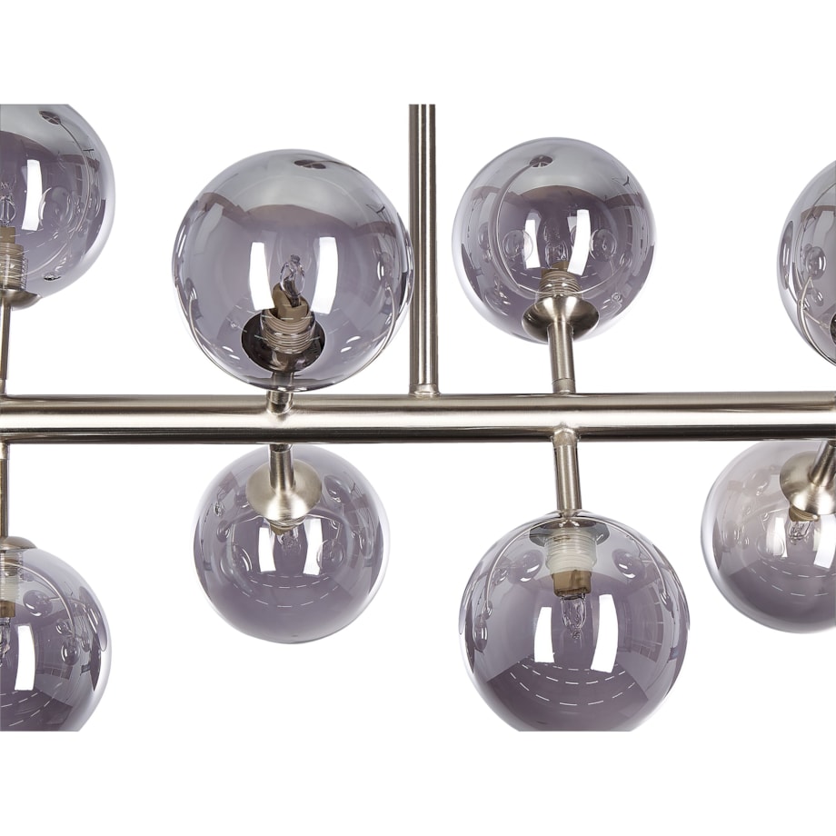 Lampa wisząca 10-punktowa metalowa srebrna RAMIS