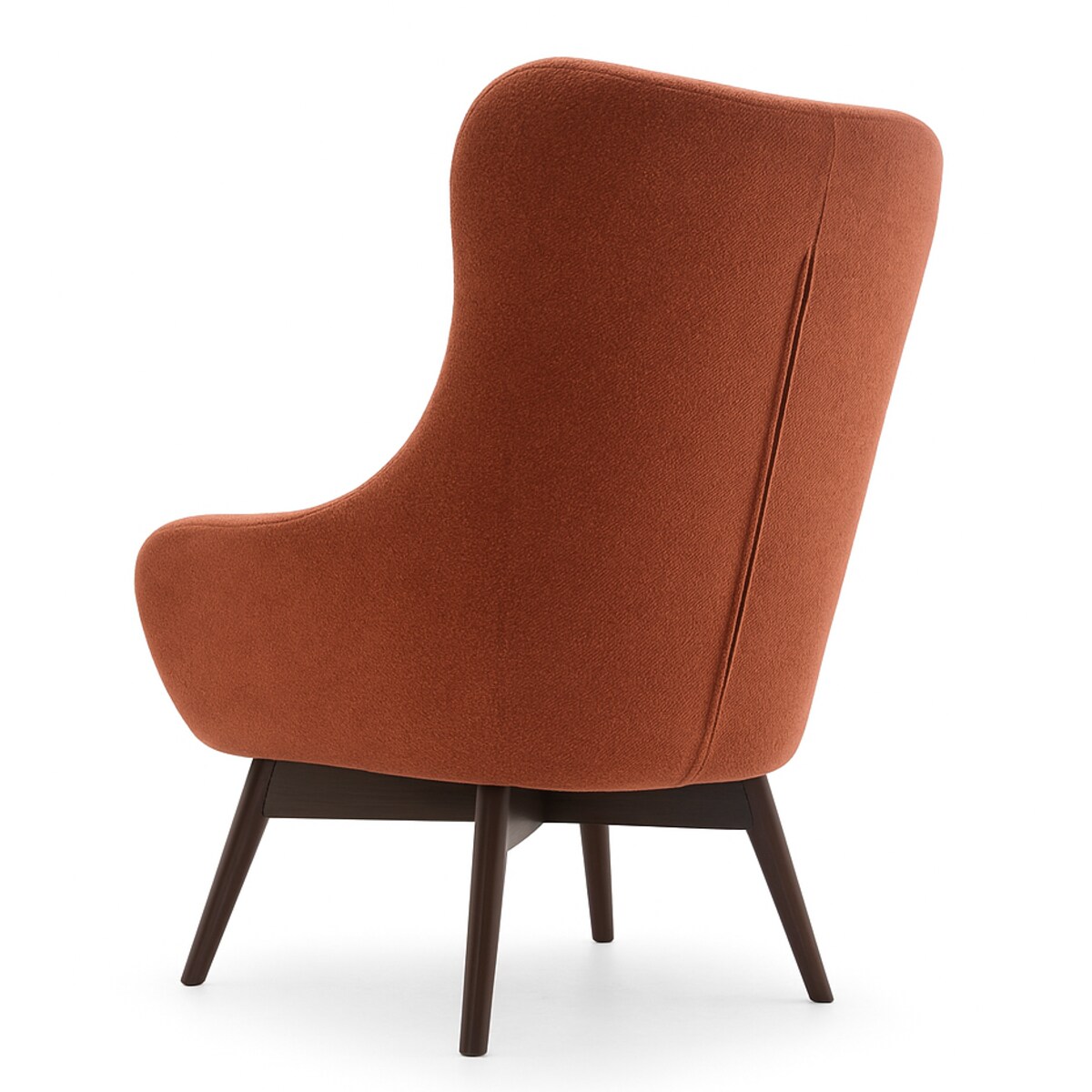 Wygodny Fotel na drewnianych nogach LISA CARO miedziany