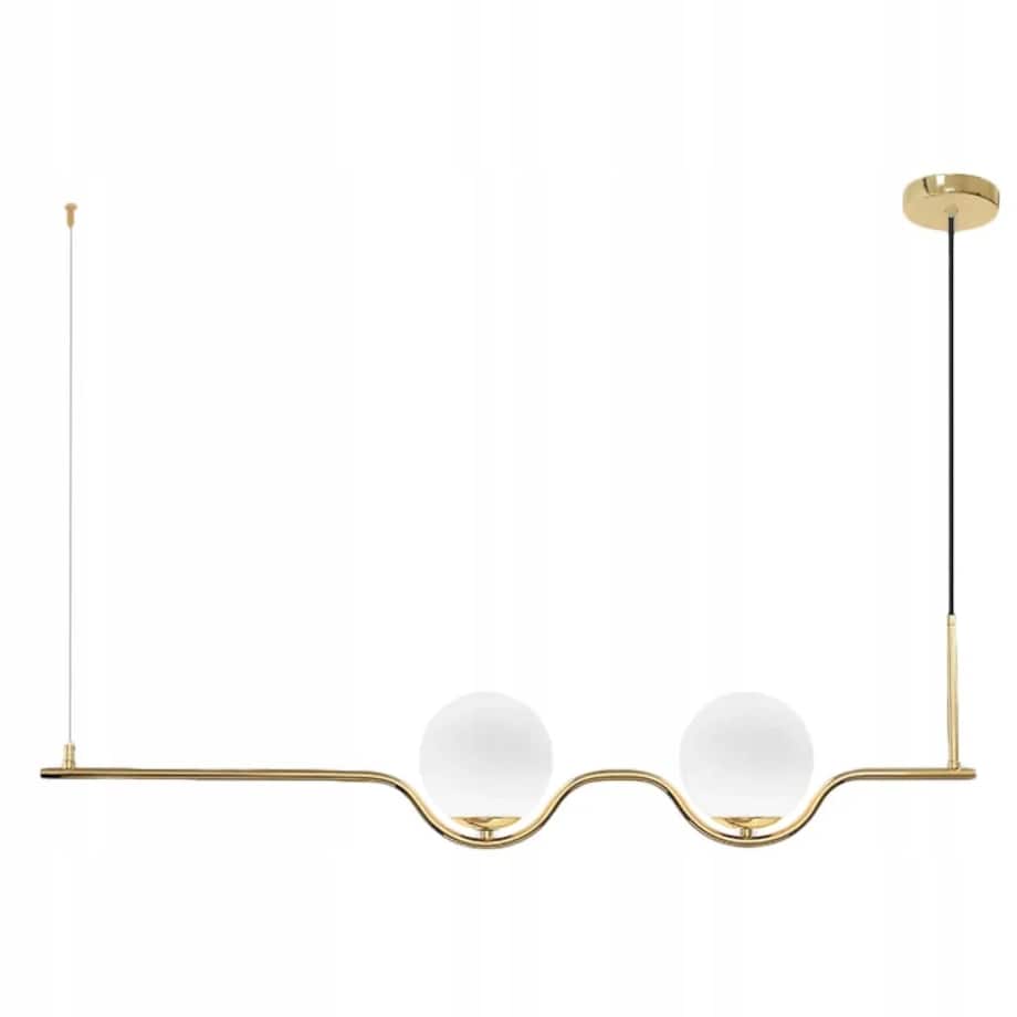 Lampa Sufitowa Nowoczesna Gold Złota E27 Klosz X2