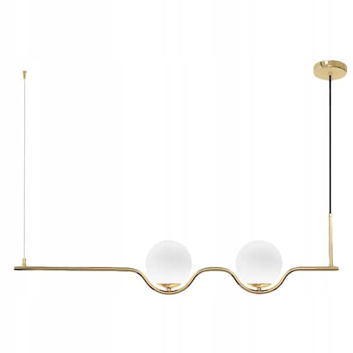 Lampa Sufitowa Nowoczesna Gold Złota E27 Klosz X2