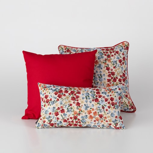 Zestaw poduszek do salonu Red Popy Flower, 43x43/45x45/47x28 cm